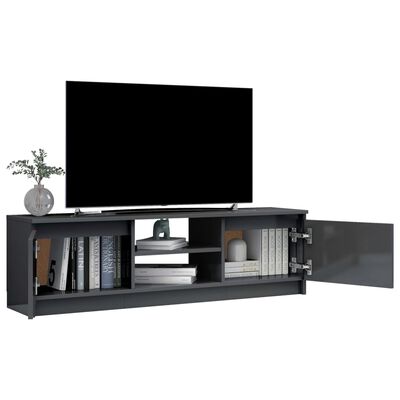 vidaXL TV omarica visok sijaj siva 120x30x35,5 cm iverna plošča