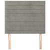 vidaXL Vzglavje postelje svetlo sivo 80x5x118/128 cm žamet