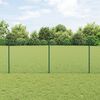 vidaXL Ograja s stebrom Zelena 1 x 25 m Jeklo in PVC