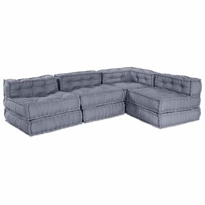 vidaXL Modularna sedežna enota Blago Siva 210 x 140 x 56 cm