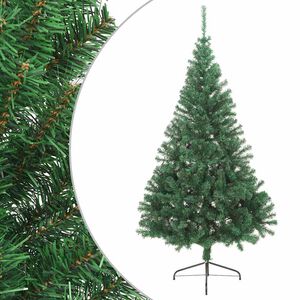 vidaXL Umetna polovična novoletna jelka s stojalom zelena 180 cm PVC