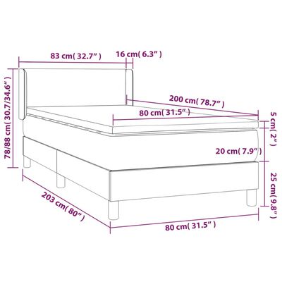 vidaXL Box spring postelja z vzmetnico črna 80x200 cm umetno usnje