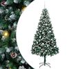 vidaXL Umestno božično drevo Zelena 210 cm PVC, jeklo in plastika