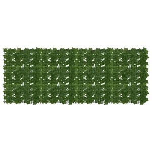 vidaXL Ograja za balkon z listi Zelena 200 x 75 cm