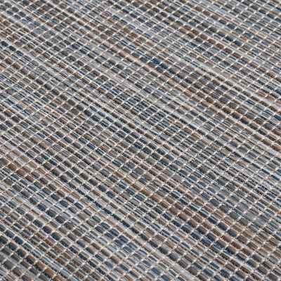 vidaXL Zunanja preproga ploščato tkanje 120x170 cm rjava in modra