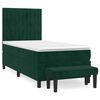 vidaXL Box spring postelja z vzmetnico temno zelena 100x200 cm žamet