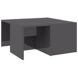 vidaXL Klubske mizice 4 kosi visok sijaj sive 33x33x33 cm iverna pl.