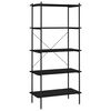 vidaXL 55-nadstropni regal s policami črn 80x40x163 cm