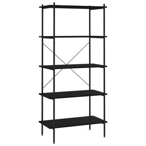 vidaXL 55-nadstropni regal s policami črn 80x40x163 cm