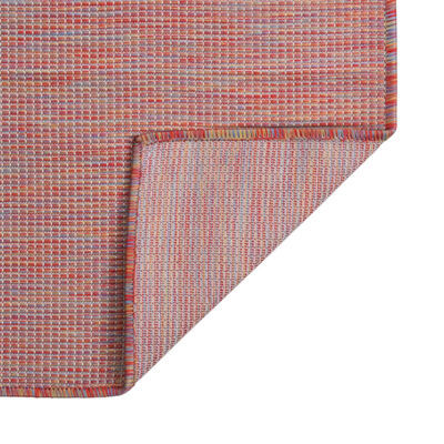vidaXL Zunanja preproga ploščato tkanje 80x150 cm rdeča