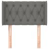 vidaXL Vzglavje z u&scaron;esi temno sivo 83x16x78/88 cm blago