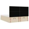 vidaXL Otomanski posteljni okvir z vzmetnicami krem 160x200 cm blago