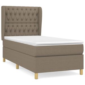 vidaXL Box spring postelja z vzmetnico taupe 90x190 cm blago