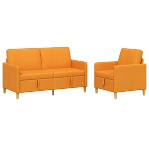 vidaXL Sofa set z shrambo 2 kos Temno rumena Poliester