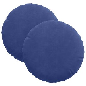 vidaXL Sedežne blazine 2 kos Žamet Policijska modra &Oslash;30 x 13 cm