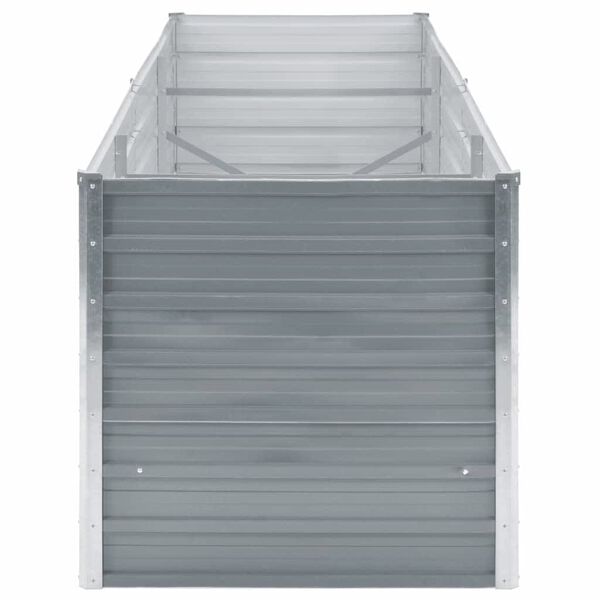 vidaXL Visoka greda iz pocinkanega jekla 240x80x77 cm sive barve