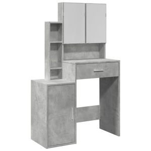 vidaXL Toaletna mizica z omarico betonsko siva 80x35x132 cm