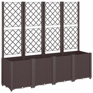 vidaXL Cvetlično korito z oporno mrežo rjavo 160x40x140 cm PP