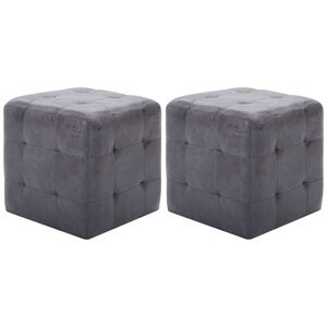 vidaXL Nočne omarice 2 kosa sive 30x30x30 cm umetno semi&scaron; usnje