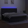 vidaXL Box spring postelja z vzmetnico LED črna 200x200 cm blago