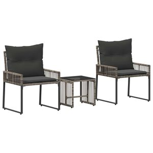 vidaXL Zunanji pohi&scaron;tveni set 7 pcs Siva in temno siva poli ratan