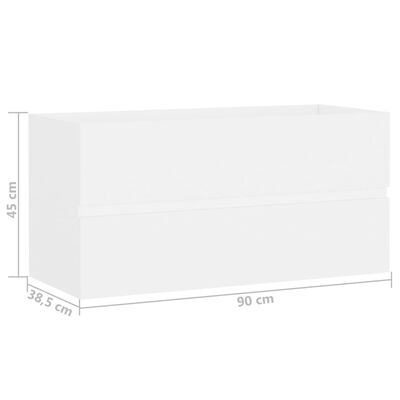vidaXL Omarica za umivalnik bela 90x38,5x45 cm iverna plošča