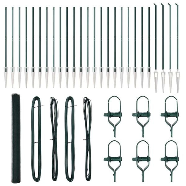 vidaXL Steber ograje. Zelena 50 x 1,5 m (25 mm mreža) Jeklo in PVC