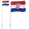 vidaXL Zastava Hrva&scaron;ke in drog 5,5 m aluminij