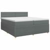 vidaXL Postelja boxspring z vzmetnico Temno siva 200 x 200 cm Blago