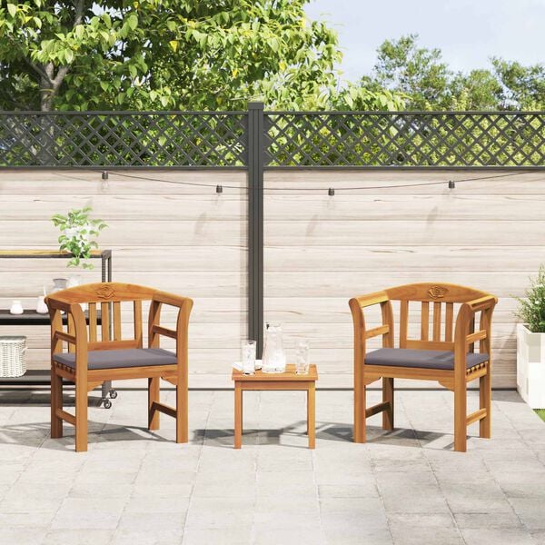 vidaXL Vrtna sedežna garnitura vrtnica 3 pcs Naravna