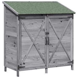 vidaXL Vrtno skladi&scaron;če Siva 106 x 56 x 113,5 cm Trdna smreka