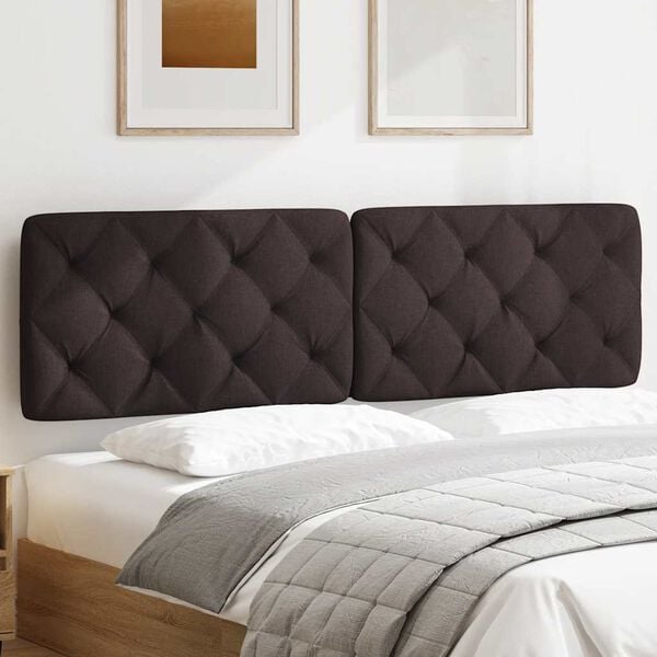 vidaXL Blazina za vzglavje temno rjava 180 cm blago