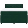 vidaXL Box spring postelja z vzmetnico temno zelena 160x200 cm žamet
