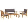vidaXL Vrtna sedežna garnitura 4 kos 4-&Scaron;tevilo sedežev Rjava