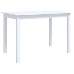 vidaXL Jedilna miza bela 114x71x75 cm trden les kavčukovca