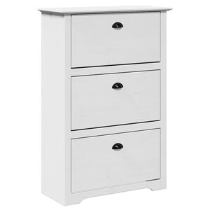 vidaXLL stojalo za čevlje "BODO" Bela 80x35x118 cm