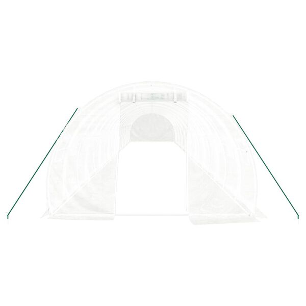 vidaXL Rastlinjak z jeklenim okvirjem bel 54 m&sup2; 18x3x2 m