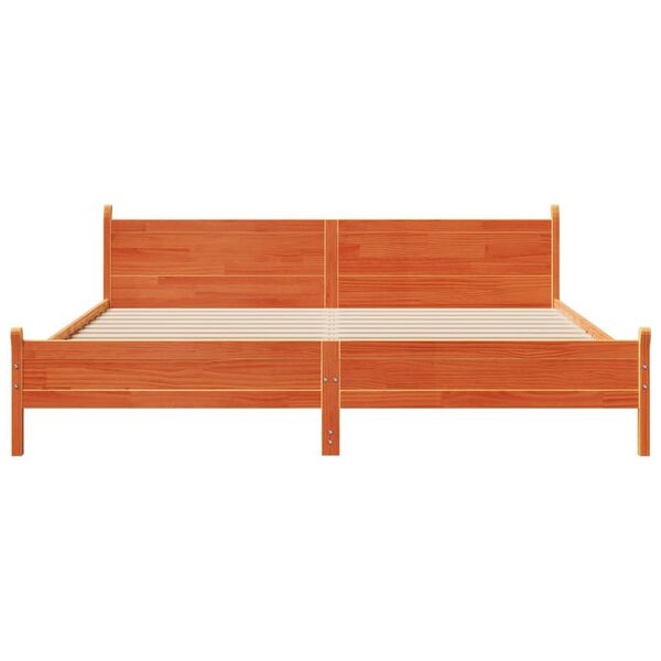 vidaXL Posteljni okvir brez vzmetnice vo&scaron;č. rjav 180x200 cm borovina