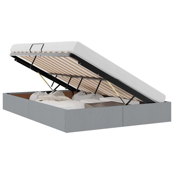 vidaXL Postelja s shranjevanjem Svetlo siva 140 x 190 cm blago