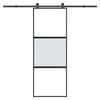 vidaXL Drsna vrata z opremo 76x205 cm kaljeno steklo in aluminij