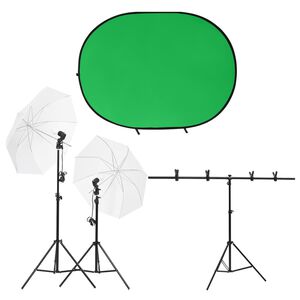 vidaXL Komplet za foto studio z lučmi in ozadjem