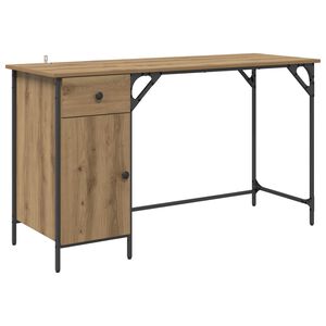 vidaXL Računalni&scaron;ka miza Umetni hrast 131 x 48 x 75 cm Inženirski les