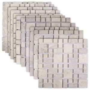 vidaXL Mozaik plo&scaron;čice Krem 30 x 30 cm Marmor