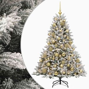 vidaXL Umetna božična jelka z bučko 120 cm 150 LED Toplo bela