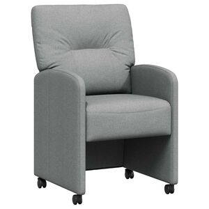 vidaXL Jedilni stoli s kolesi 2 kos blago Svetlo siva 57 x 67 x 95 cm