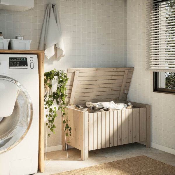 vidaXL &Scaron;katla za shranjevanje s pokrovom RANA 100x49x54cm borovina