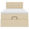 vidaXL Otomanski posteljni okvir z vzmetnico krem 80x200 cm blago