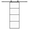 vidaXL Drsna vrata z opremo črna 76x205 cm ESG steklo