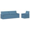 vidaXL Kavčna garnitura 2 pcs Modra Žametna tkanina