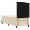 vidaXL Postelja z vzmetnico z vzmetnico krema 80 x 200 cm blago